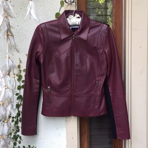Derek Lam Burgundy Leather Jacket